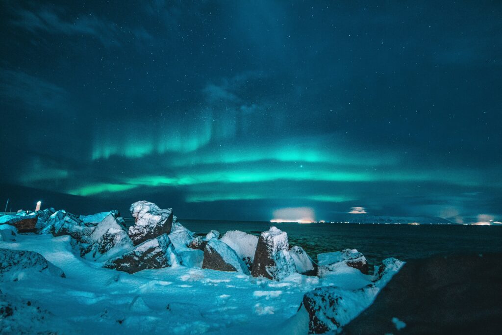 het noorderlicht op het ruige ijsland