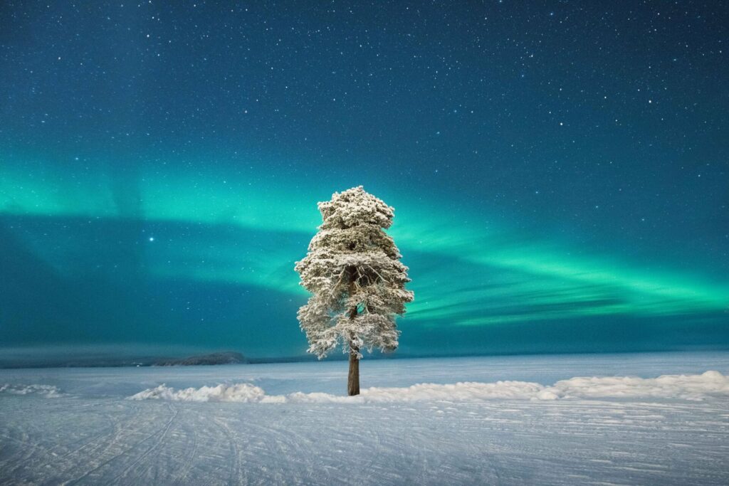 noorderlicht in Inari in finland