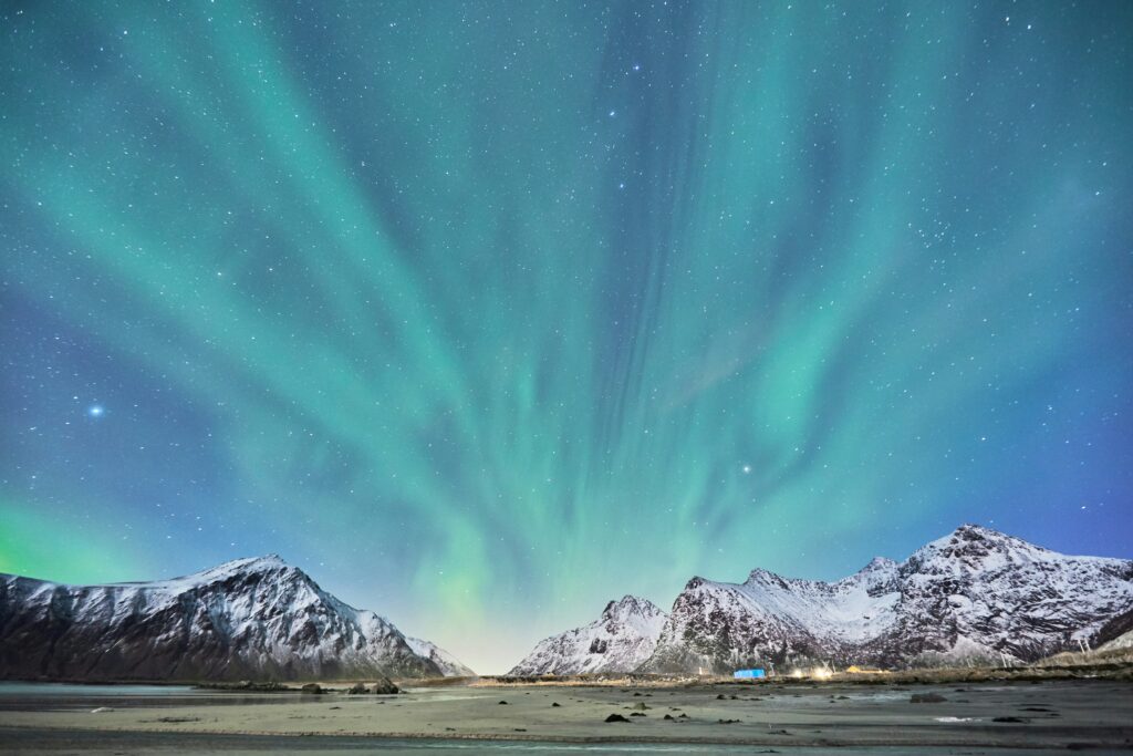 Noorderlicht in Noorwegen op de lofoten
