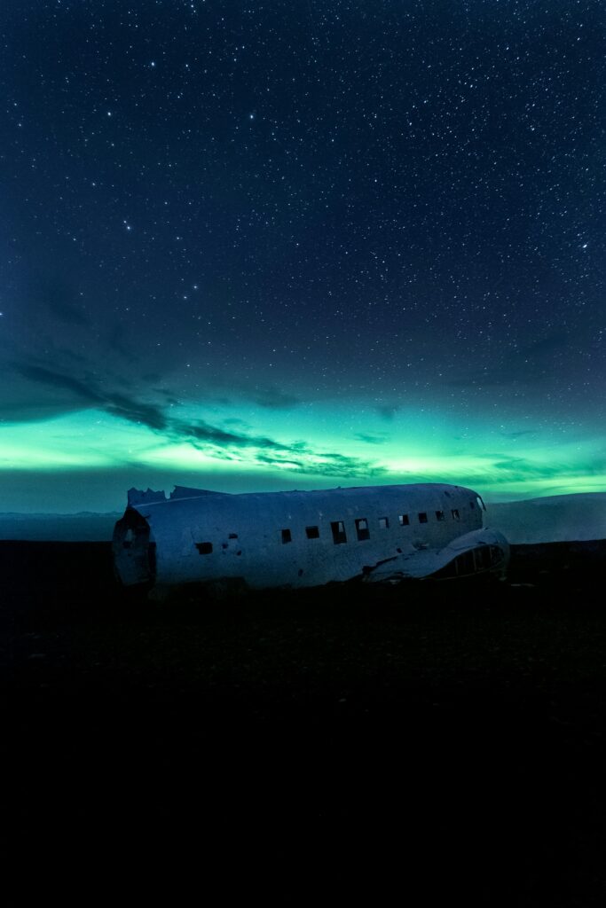 Vliegtuig vrak op ijsland