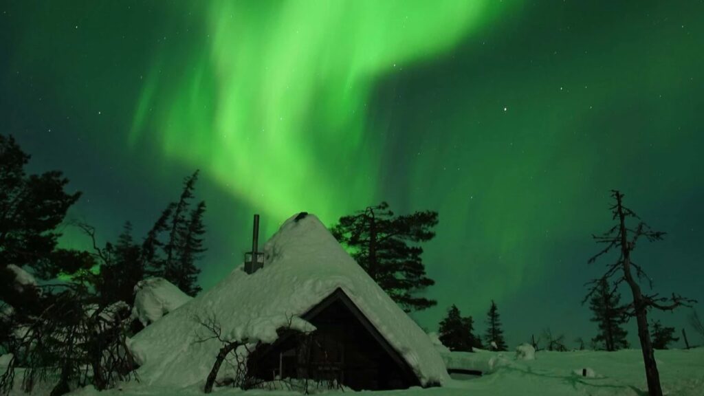 Winterse accommodatie in Inari tijdens een sneeuwavontuur