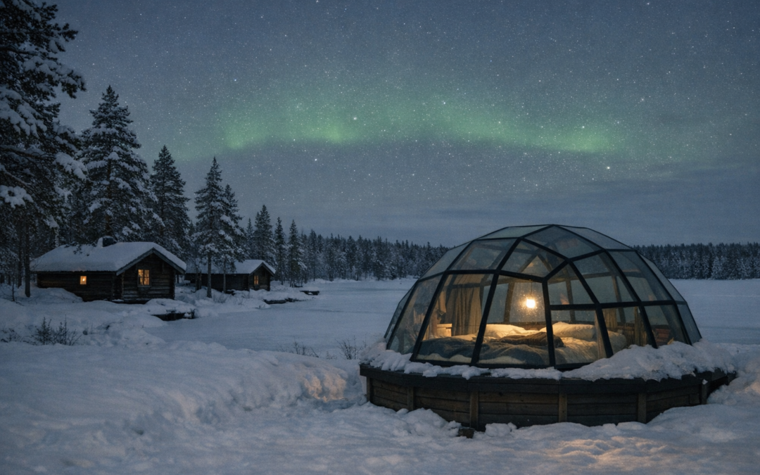 Noorderlicht zien vanuit een glazen iglo, tips