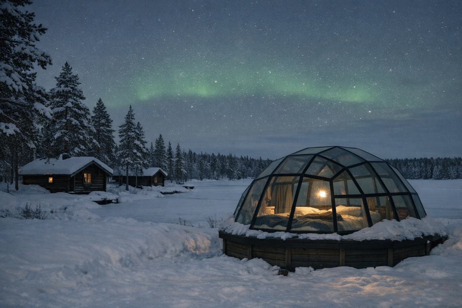 Noorderlicht zien vanuit een glazen iglo, tips