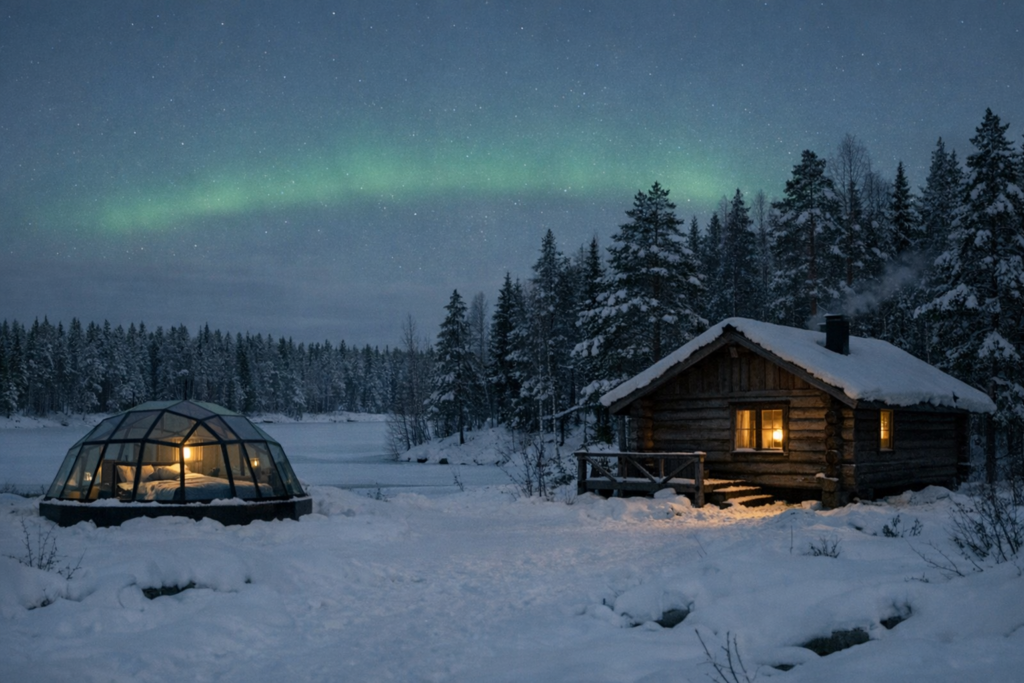 Glazen iglo vs cabin, wat is beter voor noorderlicht