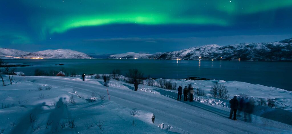 Winterlandschap tijdens Midweek noorderlicht in Tromsø