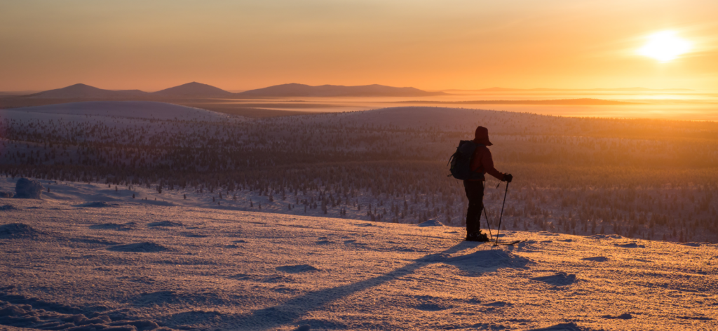 Winterlandschap tijdens Sneeuwavontuur Kiilopää
