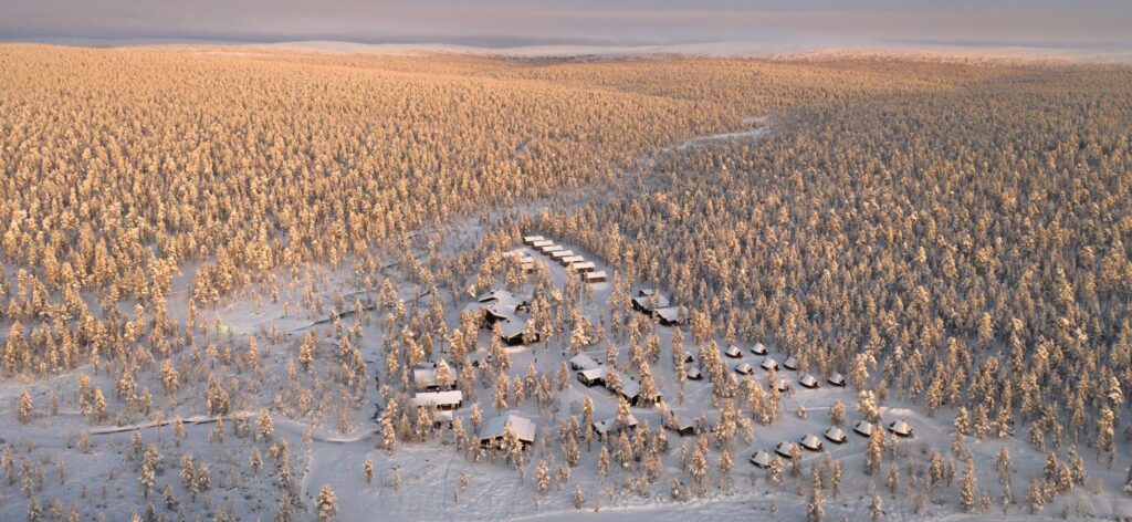 Winterlandschap tijdens Sneeuwavontuur Muotka