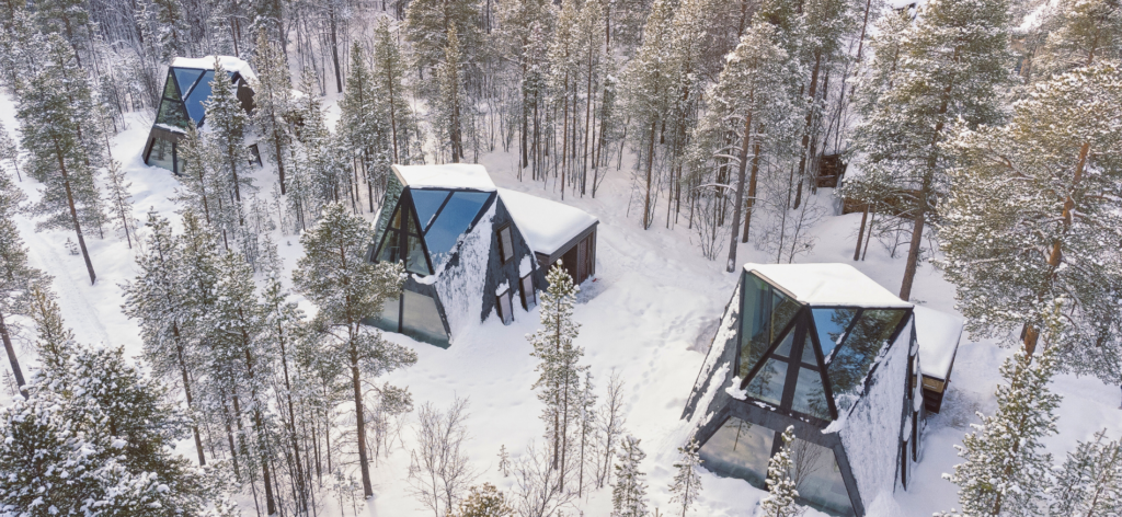 Winterlandschap tijdens Week huskyavontuur Trasti en Trine