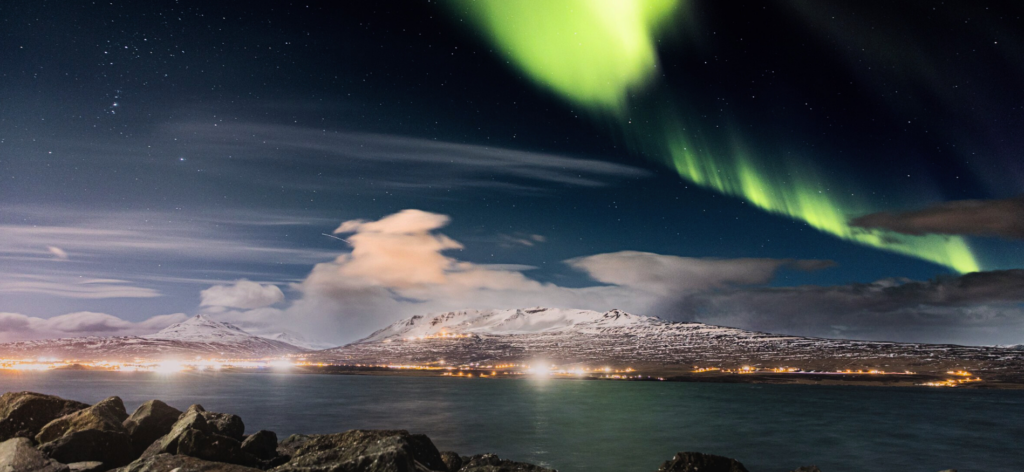 Winterlandschap tijdens Winteravontuur Noorderlicht in Akureyri