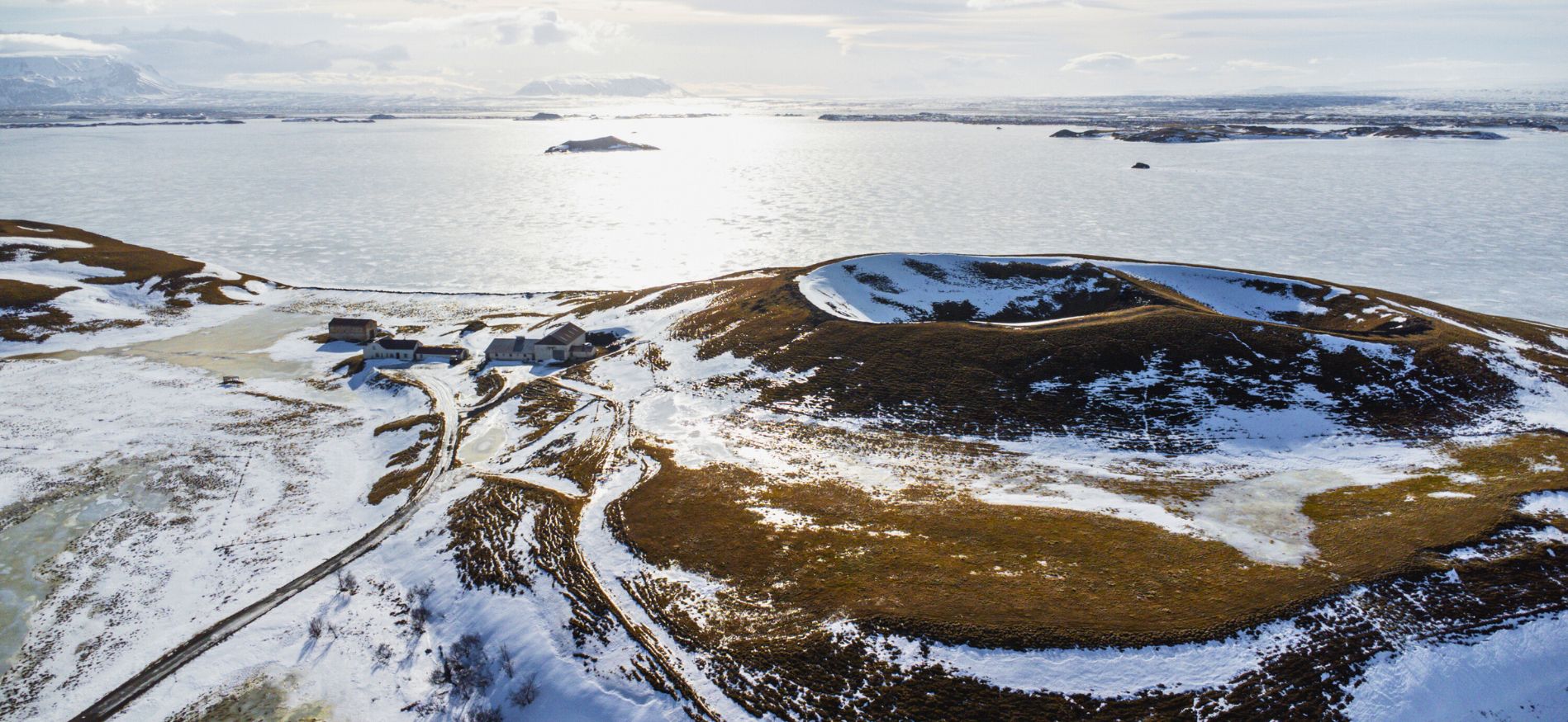 Winterlandschap tijdens Winterweek Mývatn fly & drive